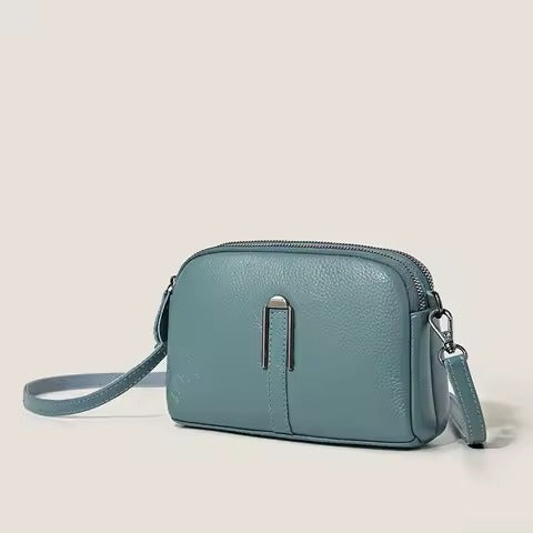 Sac Maë – Cuir de vache grainé & Sangle géométrique
