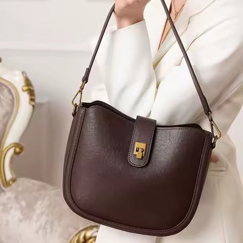 Sac à main Elena - Cuir de vache lisse & bandoulière