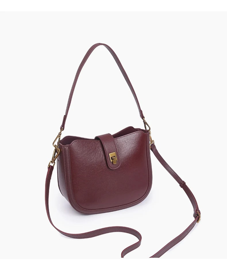 Sac à main Elena - Cuir de vache lisse & bandoulière