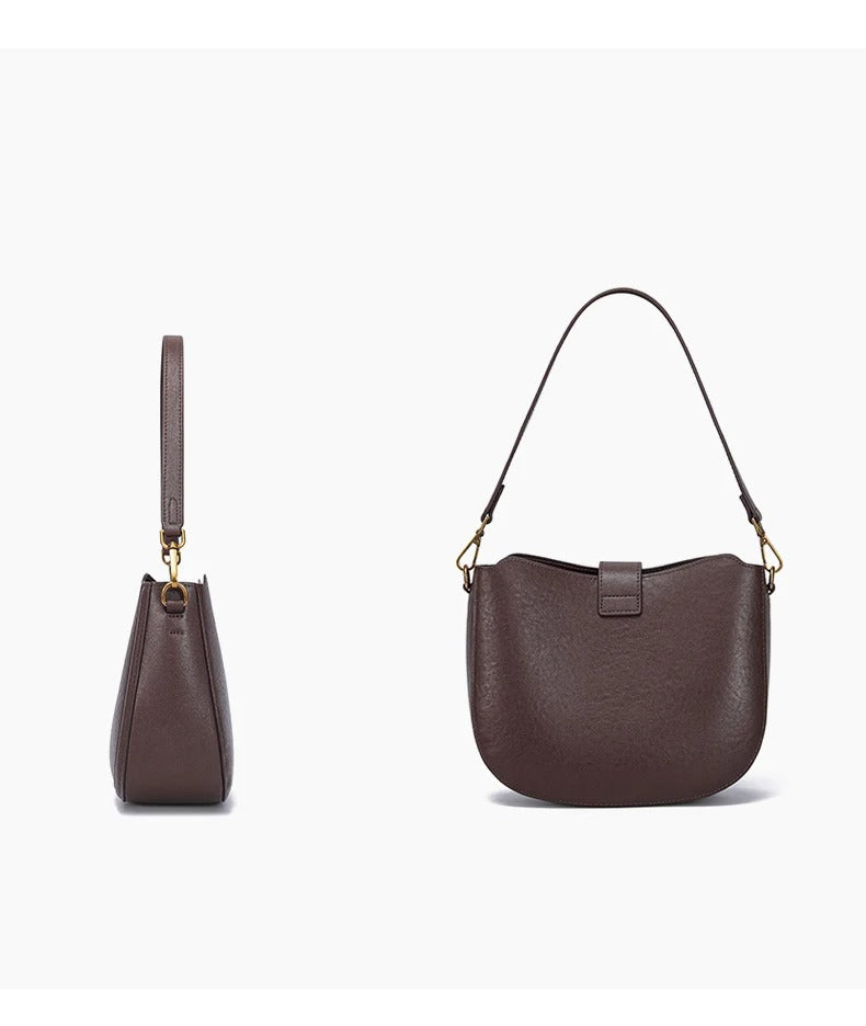 Sac à main Elena - Cuir de vache lisse & bandoulière