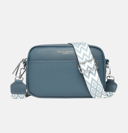 Sac Maë  – Cuir de vache grainé & Sangle géométrique